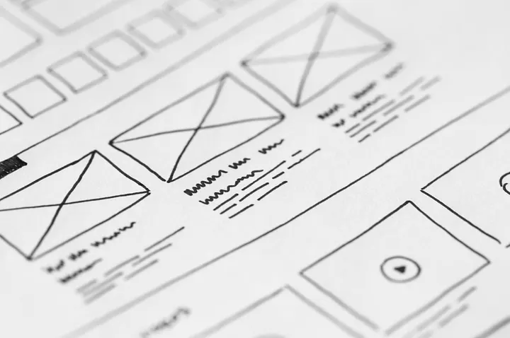 QA wireframe and testing process illustration